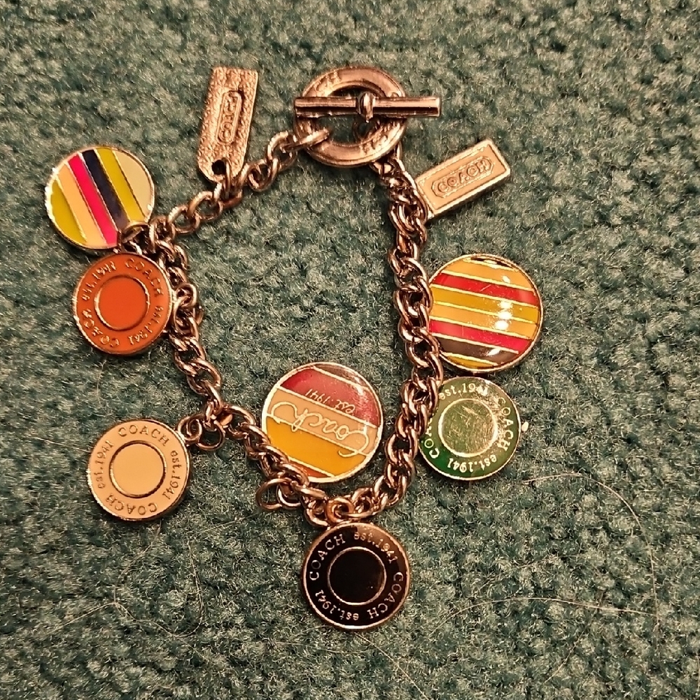 Coach Colorful Silver Charm Bracelet